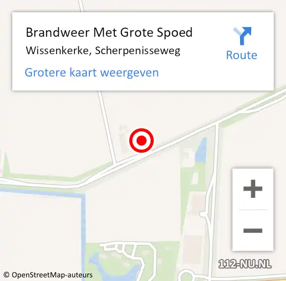 Locatie op kaart van de 112 melding: Brandweer Met Grote Spoed Naar Wissenkerke, Scherpenisseweg op 6 februari 2022 15:11