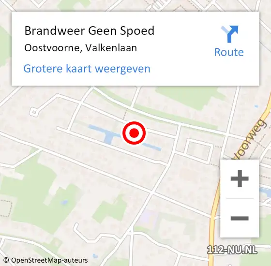 Locatie op kaart van de 112 melding: Brandweer Geen Spoed Naar Oostvoorne, Valkenlaan op 6 februari 2022 15:27