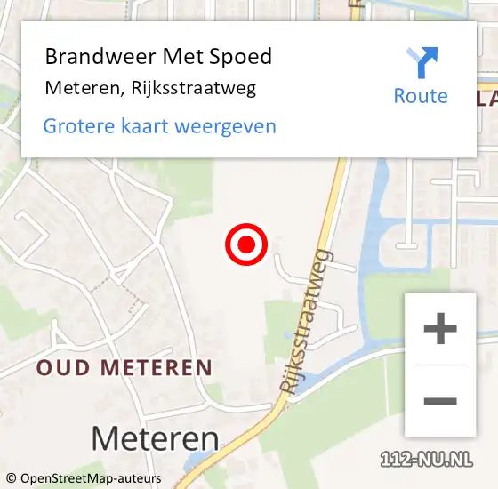 Locatie op kaart van de 112 melding: Brandweer Met Spoed Naar Meteren, Rijksstraatweg op 6 februari 2022 15:41