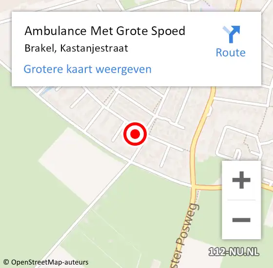 Locatie op kaart van de 112 melding: Ambulance Met Grote Spoed Naar Brakel, Kastanjestraat op 6 februari 2022 16:25