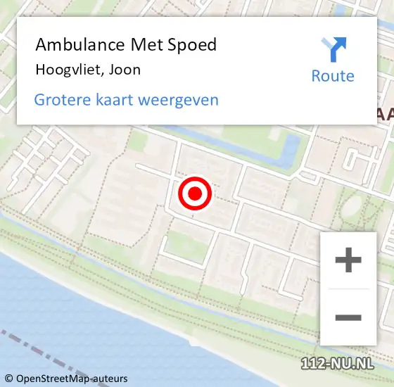 Locatie op kaart van de 112 melding: Ambulance Met Spoed Naar Hoogvliet, Joon op 6 februari 2022 16:28