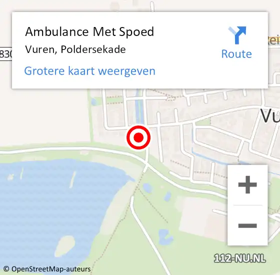 Locatie op kaart van de 112 melding: Ambulance Met Spoed Naar Vuren, Poldersekade op 6 februari 2022 16:35