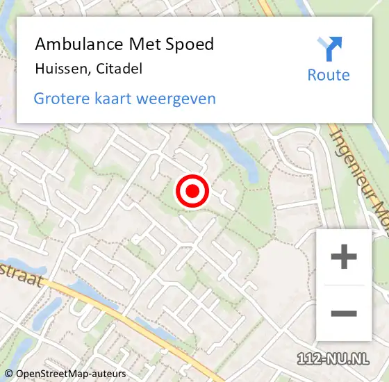 Locatie op kaart van de 112 melding: Ambulance Met Spoed Naar Huissen, Citadel op 6 februari 2022 16:37