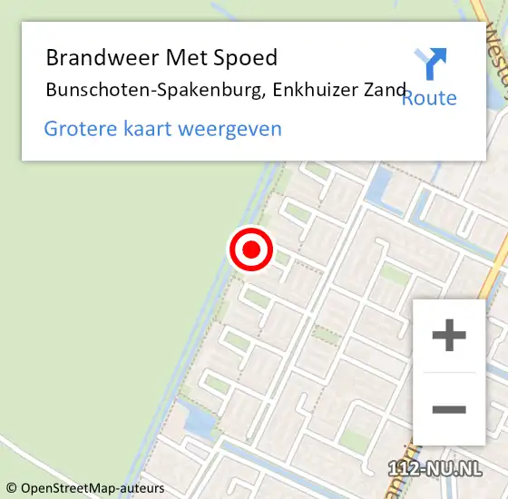 Locatie op kaart van de 112 melding: Brandweer Met Spoed Naar Bunschoten-Spakenburg, Enkhuizer Zand op 6 februari 2022 17:52