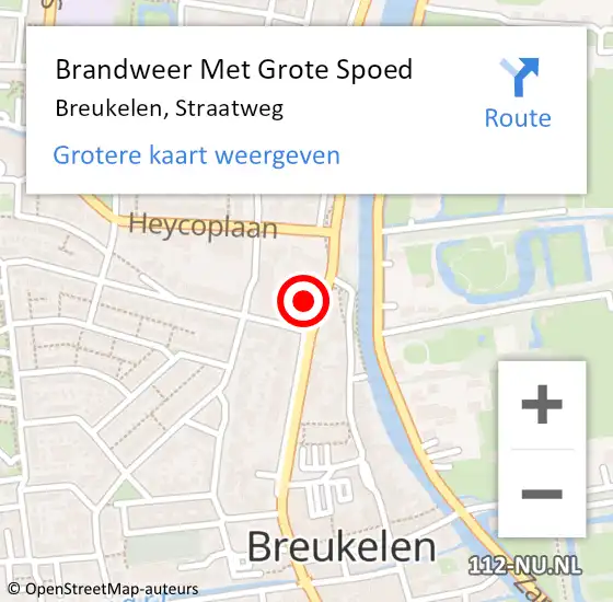 Locatie op kaart van de 112 melding: Brandweer Met Grote Spoed Naar Breukelen, Straatweg op 6 februari 2022 18:04