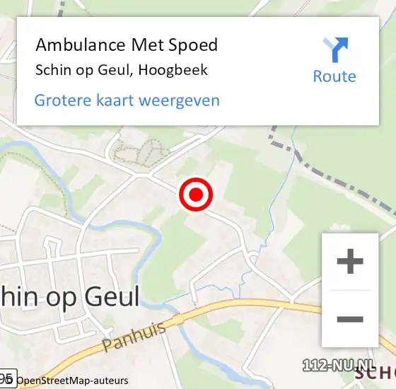 Locatie op kaart van de 112 melding: Ambulance Met Spoed Naar Schin op Geul, Hoogbeek op 7 juli 2014 14:52