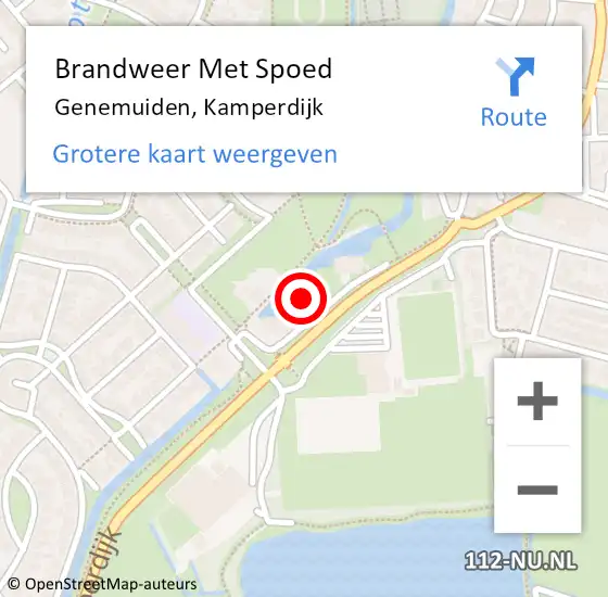 Locatie op kaart van de 112 melding: Brandweer Met Spoed Naar Genemuiden, Kamperdijk op 6 februari 2022 18:45