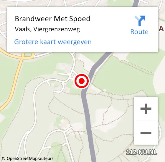 Locatie op kaart van de 112 melding: Brandweer Met Spoed Naar Vaals, Viergrenzenweg op 6 februari 2022 18:52