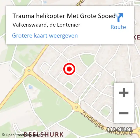 Locatie op kaart van de 112 melding: Trauma helikopter Met Grote Spoed Naar Valkenswaard, de Lentenier op 6 februari 2022 19:18