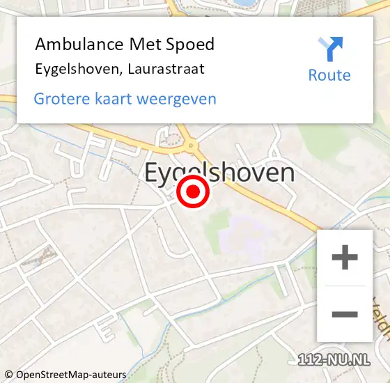 Locatie op kaart van de 112 melding: Ambulance Met Spoed Naar Eygelshoven, Laurastraat op 7 juli 2014 14:58