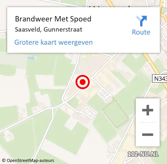 Locatie op kaart van de 112 melding: Brandweer Met Spoed Naar Saasveld, Gunnerstraat op 6 februari 2022 19:27