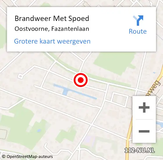 Locatie op kaart van de 112 melding: Brandweer Met Spoed Naar Oostvoorne, Fazantenlaan op 6 februari 2022 19:29