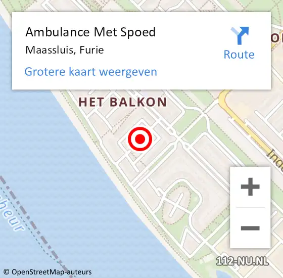 Locatie op kaart van de 112 melding: Ambulance Met Spoed Naar Maassluis, Furie op 6 februari 2022 19:47