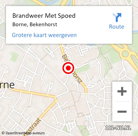 Locatie op kaart van de 112 melding: Brandweer Met Spoed Naar Borne, Bekenhorst op 6 februari 2022 19:52