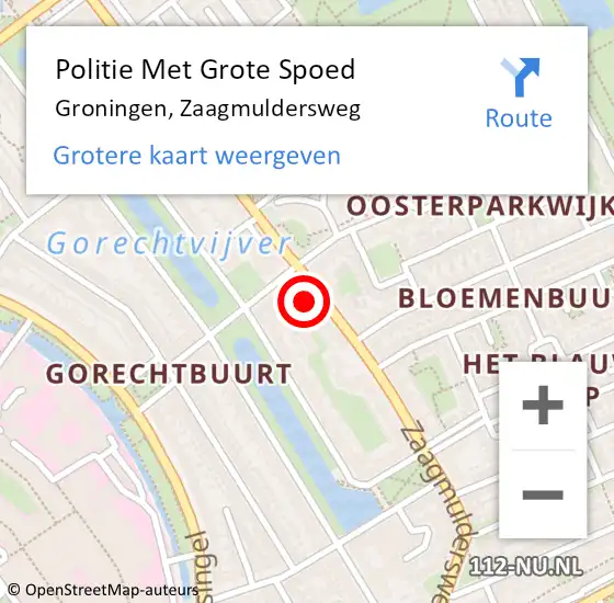 Locatie op kaart van de 112 melding: Politie Met Grote Spoed Naar Groningen, Zaagmuldersweg op 6 februari 2022 20:03