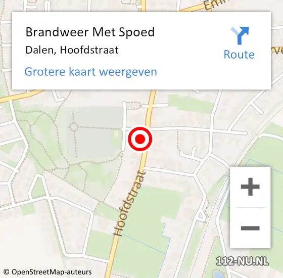 Locatie op kaart van de 112 melding: Brandweer Met Spoed Naar Dalen, Hoofdstraat op 6 februari 2022 20:08