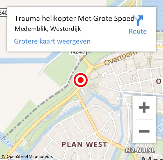 Locatie op kaart van de 112 melding: Trauma helikopter Met Grote Spoed Naar Medemblik, Westerdijk op 6 februari 2022 20:23