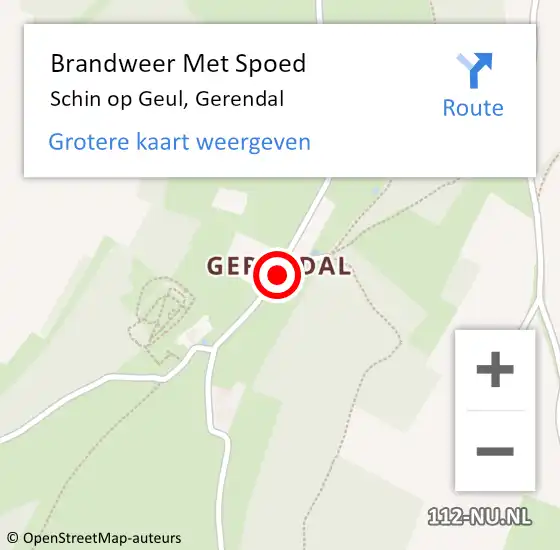 Locatie op kaart van de 112 melding: Brandweer Met Spoed Naar Schin op Geul, Gerendal op 6 februari 2022 20:37