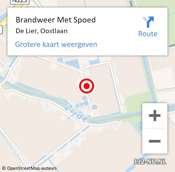 Locatie op kaart van de 112 melding: Brandweer Met Spoed Naar De Lier, Oostlaan op 6 februari 2022 20:54