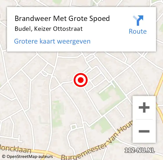 Locatie op kaart van de 112 melding: Brandweer Met Grote Spoed Naar Budel, Keizer Ottostraat op 6 februari 2022 21:45