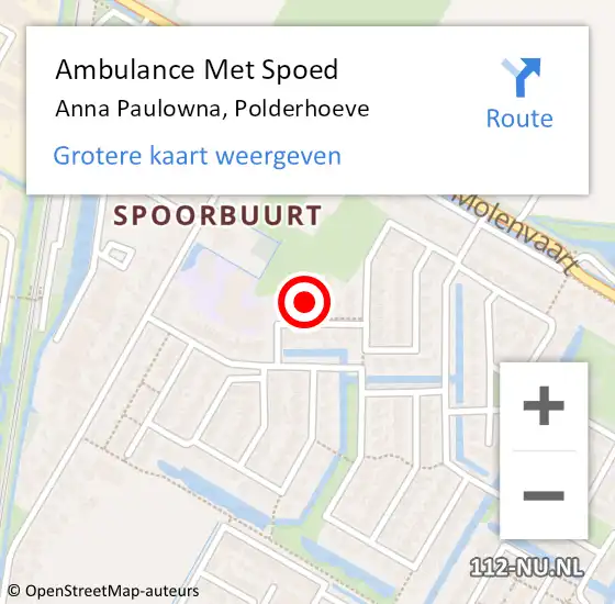 Locatie op kaart van de 112 melding: Ambulance Met Spoed Naar Anna Paulowna, Polderhoeve op 6 februari 2022 21:50