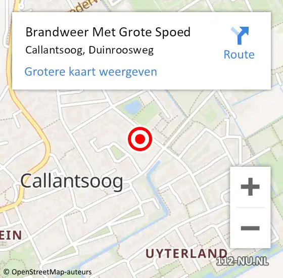 Locatie op kaart van de 112 melding: Brandweer Met Grote Spoed Naar Callantsoog, Duinroosweg op 6 februari 2022 23:44