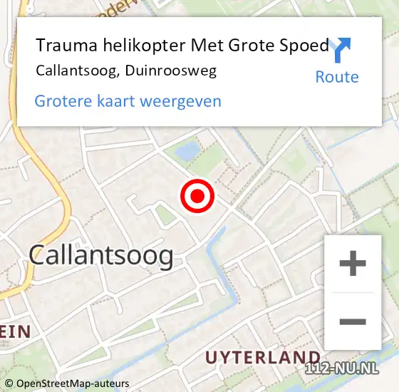 Locatie op kaart van de 112 melding: Trauma helikopter Met Grote Spoed Naar Callantsoog, Duinroosweg op 6 februari 2022 23:44