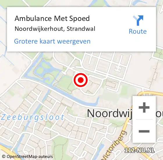 Locatie op kaart van de 112 melding: Ambulance Met Spoed Naar Noordwijkerhout, Strandwal op 7 februari 2022 00:09