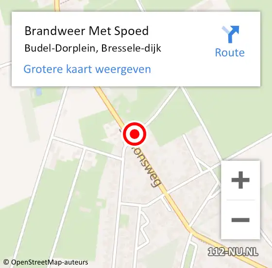 Locatie op kaart van de 112 melding: Brandweer Met Spoed Naar Budel-Dorplein, Bressele-dijk op 7 februari 2022 00:41