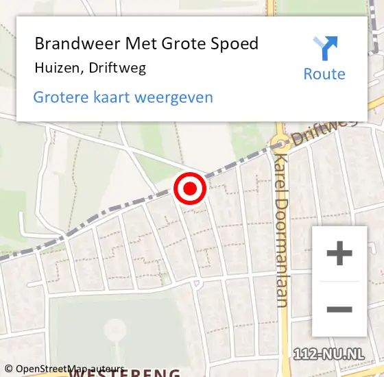 Locatie op kaart van de 112 melding: Brandweer Met Grote Spoed Naar Huizen, Driftweg op 7 februari 2022 01:11