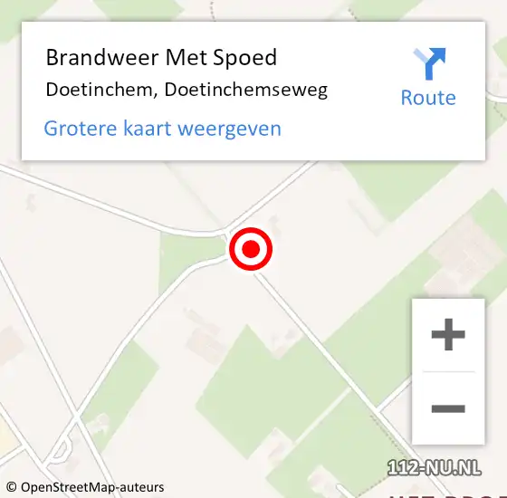 Locatie op kaart van de 112 melding: Brandweer Met Spoed Naar Doetinchem, Doetinchemseweg op 7 februari 2022 01:32