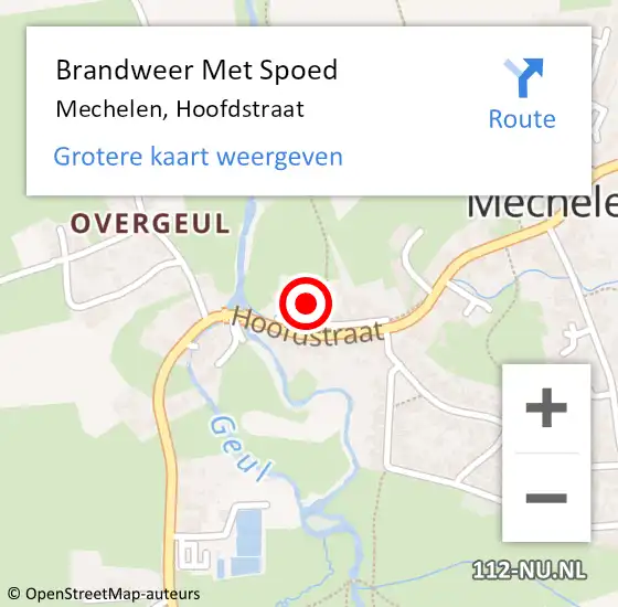 Locatie op kaart van de 112 melding: Brandweer Met Spoed Naar Mechelen, Hoofdstraat op 7 februari 2022 01:49