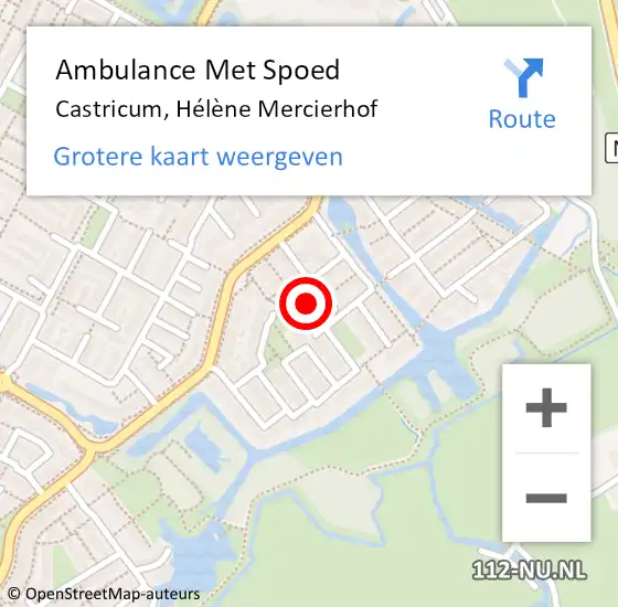 Locatie op kaart van de 112 melding: Ambulance Met Spoed Naar Castricum, Hélène Mercierhof op 7 februari 2022 01:59