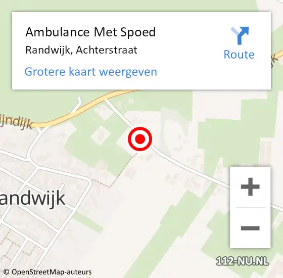 Locatie op kaart van de 112 melding: Ambulance Met Spoed Naar Randwijk, Achterstraat op 7 februari 2022 02:00