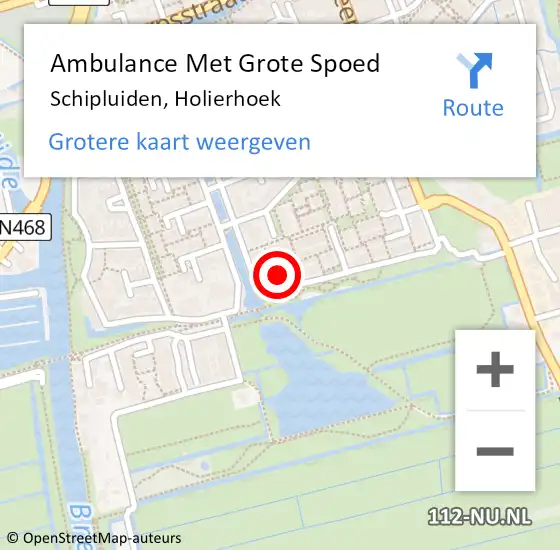 Locatie op kaart van de 112 melding: Ambulance Met Grote Spoed Naar Schipluiden, Holierhoek op 7 oktober 2013 15:14