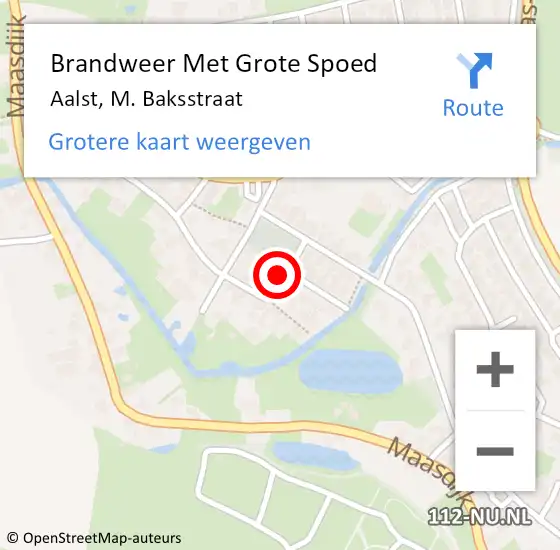 Locatie op kaart van de 112 melding: Brandweer Met Grote Spoed Naar Aalst, M. Baksstraat op 7 februari 2022 03:55