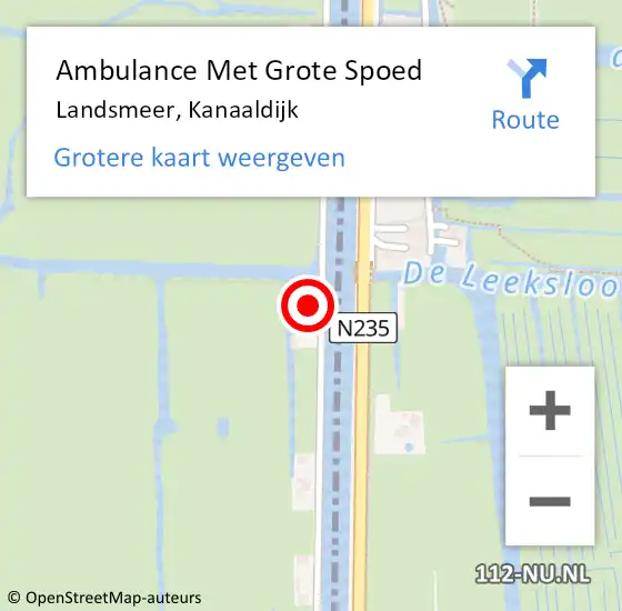 Locatie op kaart van de 112 melding: Ambulance Met Grote Spoed Naar Landsmeer, Kanaaldijk op 7 februari 2022 05:05