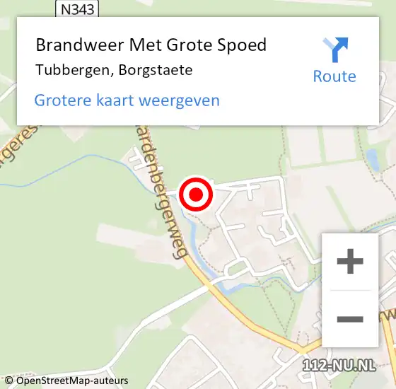 Locatie op kaart van de 112 melding: Brandweer Met Grote Spoed Naar Tubbergen, Borgstaete op 7 februari 2022 05:52