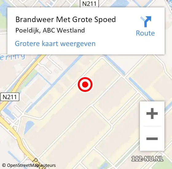 Locatie op kaart van de 112 melding: Brandweer Met Grote Spoed Naar Poeldijk, ABC Westland op 7 februari 2022 05:54