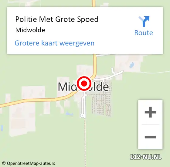 Locatie op kaart van de 112 melding: Politie Met Grote Spoed Naar Midwolde op 7 februari 2022 07:03