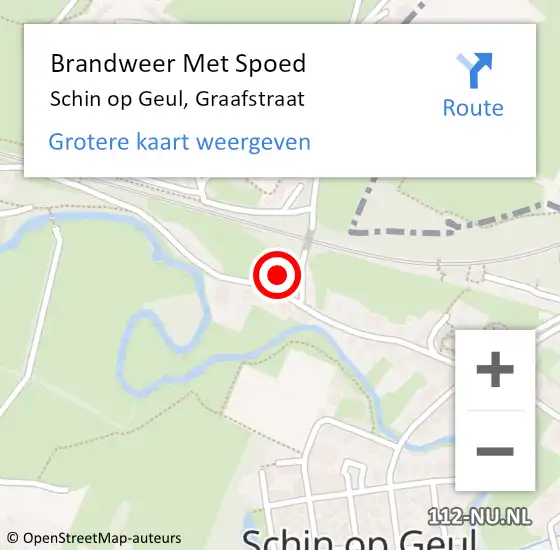 Locatie op kaart van de 112 melding: Brandweer Met Spoed Naar Schin op Geul, Graafstraat op 7 februari 2022 07:05