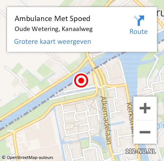 Locatie op kaart van de 112 melding: Ambulance Met Spoed Naar Oude Wetering, Kanaalweg op 7 februari 2022 08:03