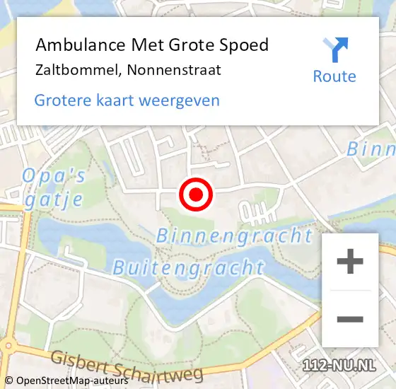 Locatie op kaart van de 112 melding: Ambulance Met Grote Spoed Naar Zaltbommel, Nonnenstraat op 7 februari 2022 08:06