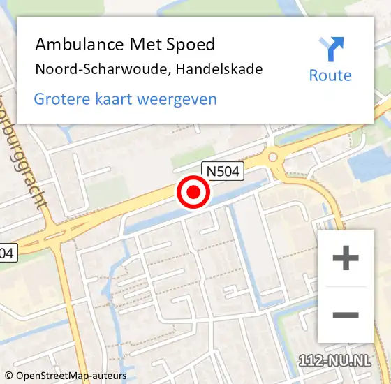 Locatie op kaart van de 112 melding: Ambulance Met Spoed Naar Noord-Scharwoude, Handelskade op 7 februari 2022 08:20