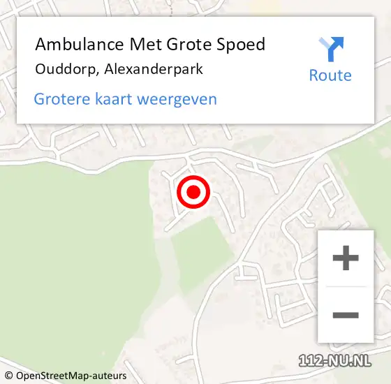 Locatie op kaart van de 112 melding: Ambulance Met Grote Spoed Naar Ouddorp, Alexanderpark op 7 februari 2022 08:26