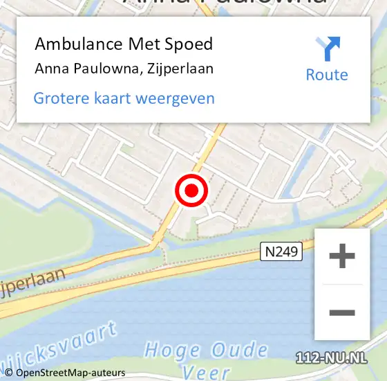 Locatie op kaart van de 112 melding: Ambulance Met Spoed Naar Anna Paulowna, Zijperlaan op 7 februari 2022 08:29