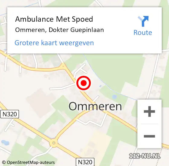 Locatie op kaart van de 112 melding: Ambulance Met Spoed Naar Ommeren, Dokter Guepinlaan op 7 februari 2022 08:33