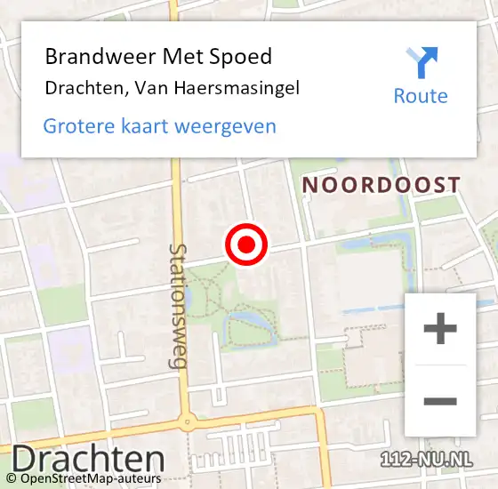 Locatie op kaart van de 112 melding: Brandweer Met Spoed Naar Drachten, Van Haersmasingel op 7 februari 2022 08:54