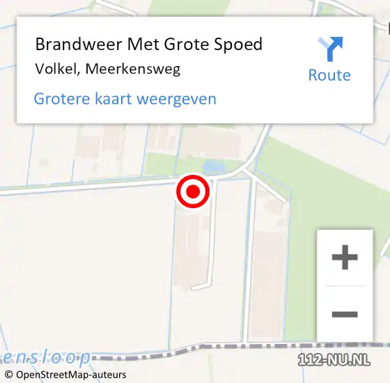 Locatie op kaart van de 112 melding: Brandweer Met Grote Spoed Naar Volkel, Meerkensweg op 7 februari 2022 09:27