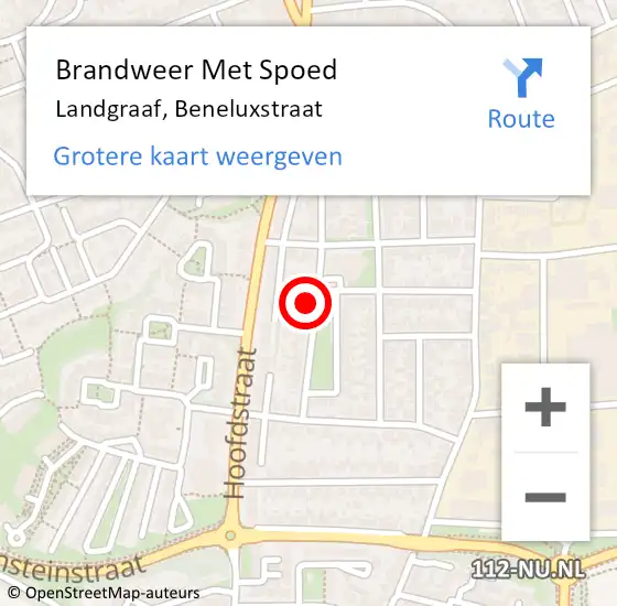 Locatie op kaart van de 112 melding: Brandweer Met Spoed Naar Landgraaf, Beneluxstraat op 7 februari 2022 09:54